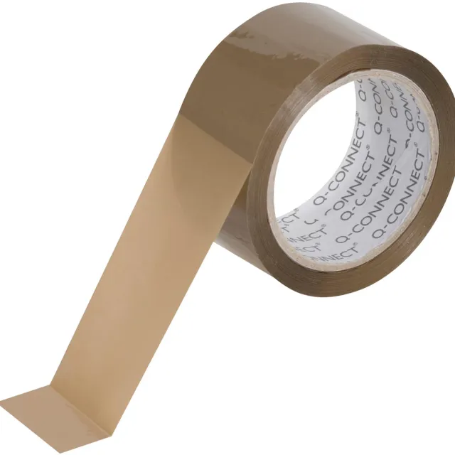 Q-CONNECT stille verpakkingstape, ft 50 mm x 66 m, bruin, pak van 6 rollen