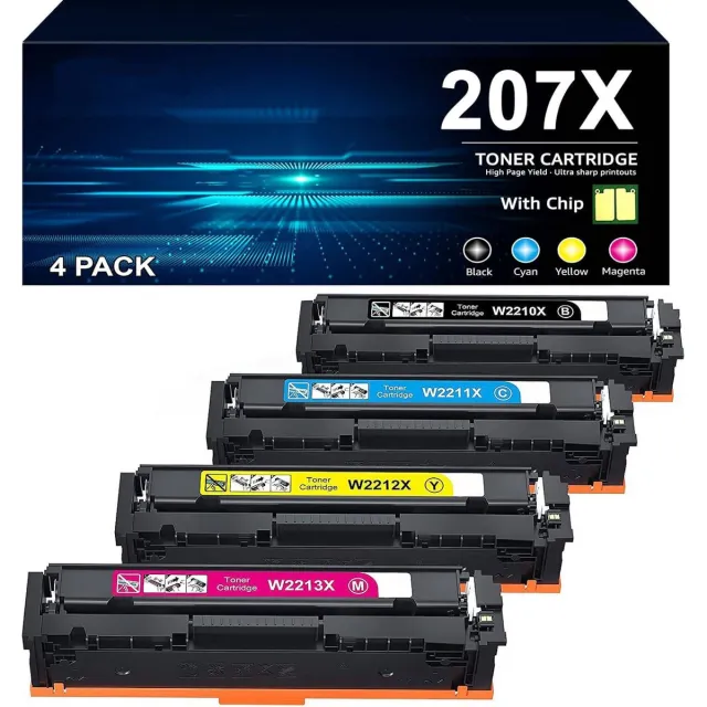 WeCare 4-pack | Toners Geschikt voor HP 207X (met chip) | Geschikt voor HP Color LaserJet Pro M255DW, M255NW, MFP M282NW, M283FDN en M283FDW (207A) Multipack 4 toners
