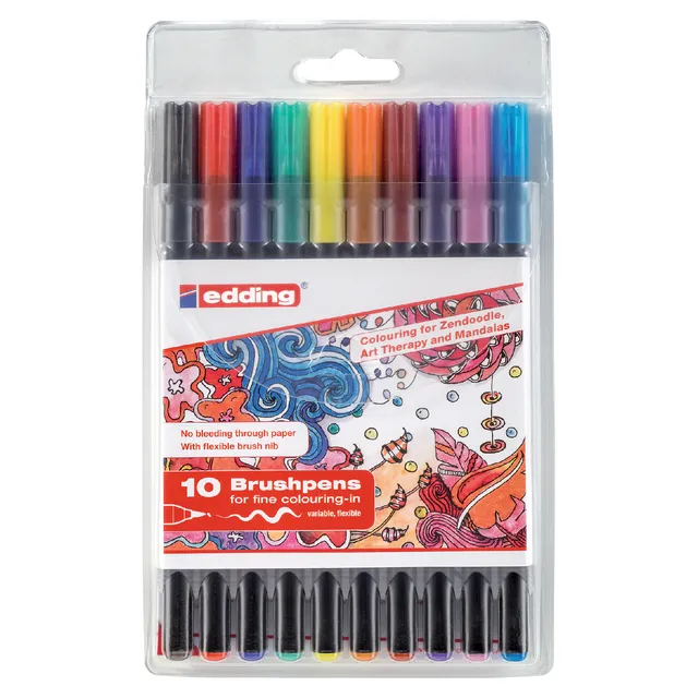 Edding Brushpen edding 1340 assorti etui à 10 stuks