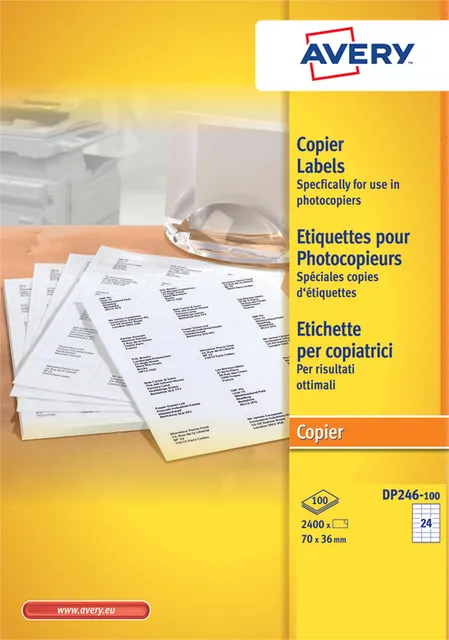 Avery Etiket Avery DP246-100 70x36mm wit 2400 stuks