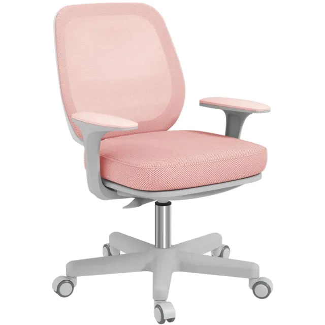 ZYLARO Ergonomische Bureaustoel - In Hoogte Verstelbaar - 360° Draaibaar - Kantoorstoel - Gamestoel - Volwassenen Stoel - Computerstoel - 55 x 48 x 82,5-94,5 cm - Roze