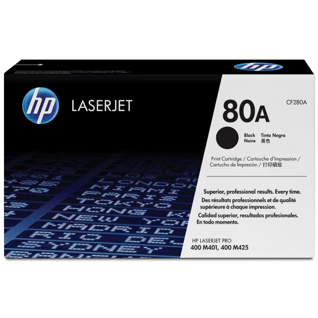 Hp toner 80A, 2 700 pagina's, OEM CF280A, zwart