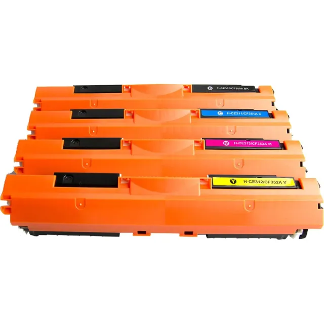 Inktkenners Multipack Laser toner cartridges Geschikt voor HP 126A (CE310A, CE311A, CE312A en CE313A) | Geschikt voor HP Color Laserjet Pro CP1020, CP1022, CP1023, CP1025, CP1026NW, CP1027NW, CP1028NW, CP1025, TopShot M275, M175A, M175NW Zwart (1300 pagina's), Cyaan (1000 pagina's), Geel (1000 pagina's), Magenta (1000 pagina's)