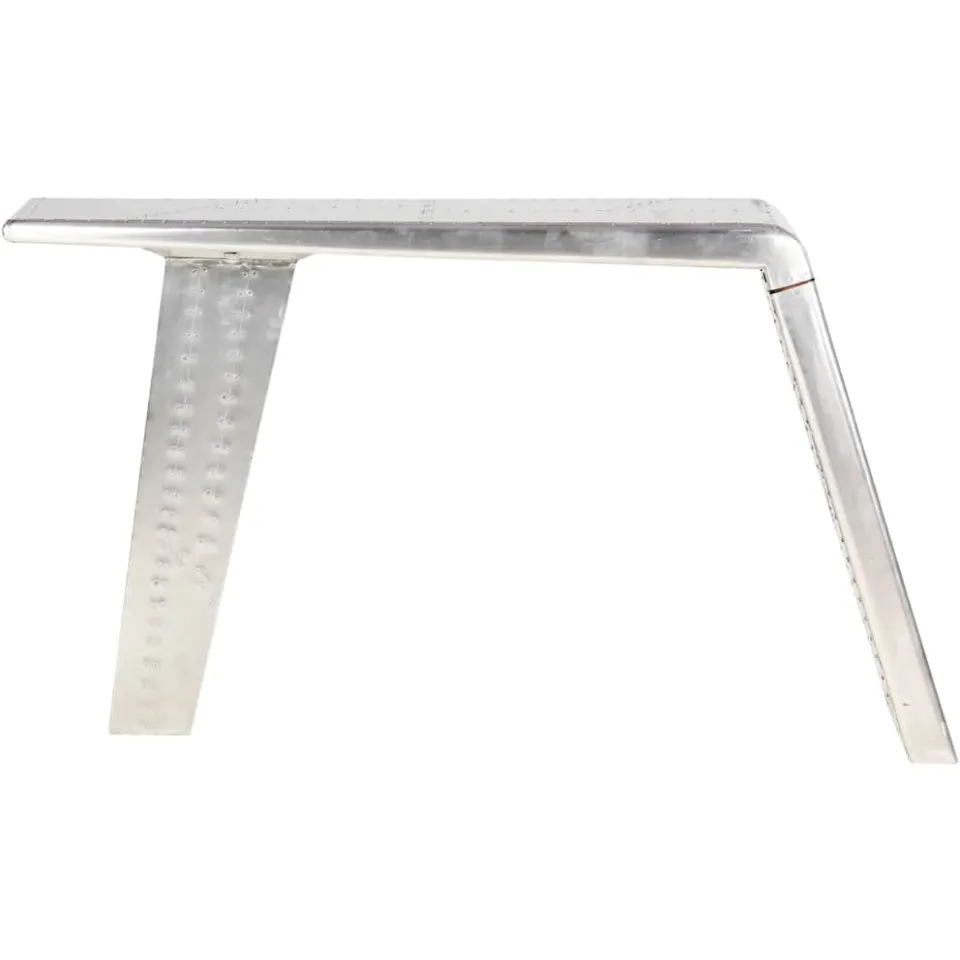 vidaXL Bureau luchtvaartstijl 112x50x76 cm metaal zilverkleurig, foto 2
