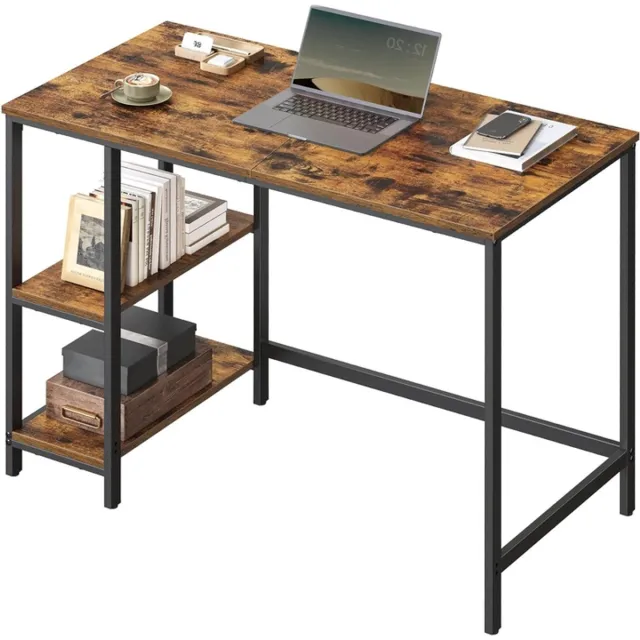 Hoppa! Bureau - Computertafel - Stalen Frame - Bruin/Zwart - 100 x 50 x 76 cm (B x D x H)