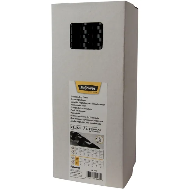 Fellowes Bindrug Fellowes 22mm 21rings A4 zwart 50 stuks