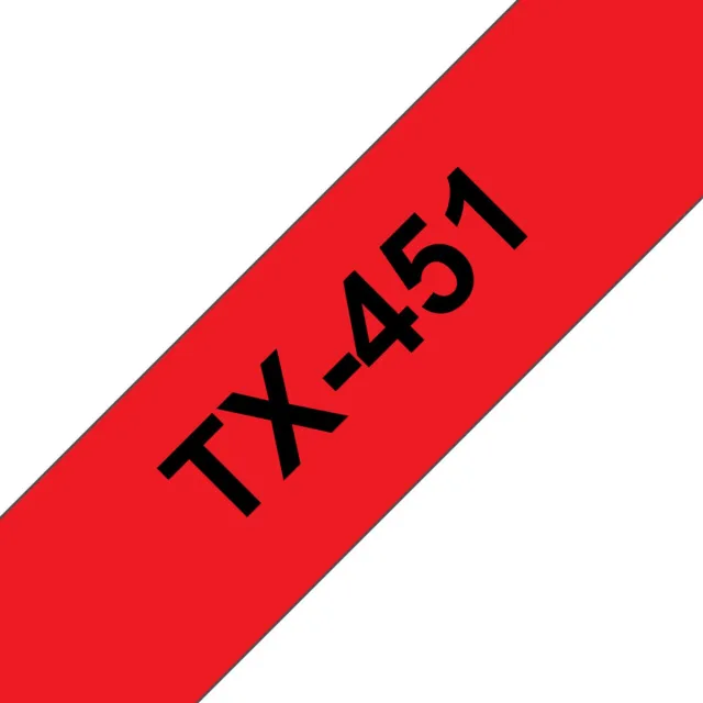 Brother TX-451 - 24mm - black on red for PT-7000 / PT-8000 / PT-PC Zwart/Rood