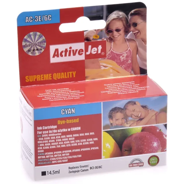 ActiveJet AC-3e/6CN inktcartridge 1 stuk(s) Compatibel Hoog (XL) rendement Cyaan