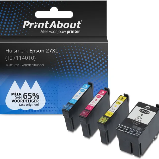 PrintAbout Inktcartridge / Alternatief voor de Epson T27114010 / 4 Kleuren 4-kleuren