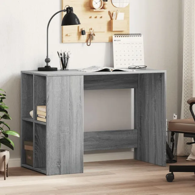 vidaXL Bureau 102x50x75 cm bewerkt hout grijs sonoma eikenkleurig, foto 2