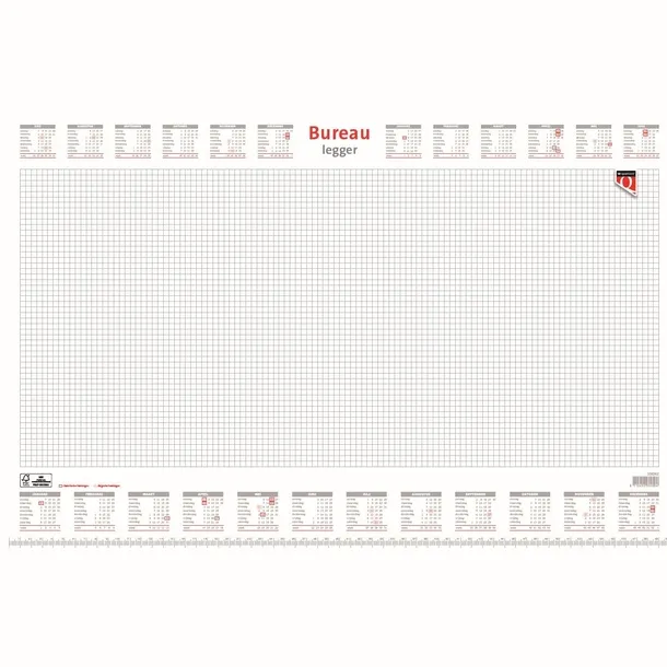 Quantore Bureau-onderlegblok 2027 Quantore ruit 56,5X36cm wit