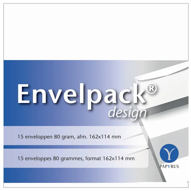 Papyrus Envelop Papyrus Envelpack Design C6 114x162mm wit 894406 15 stuks