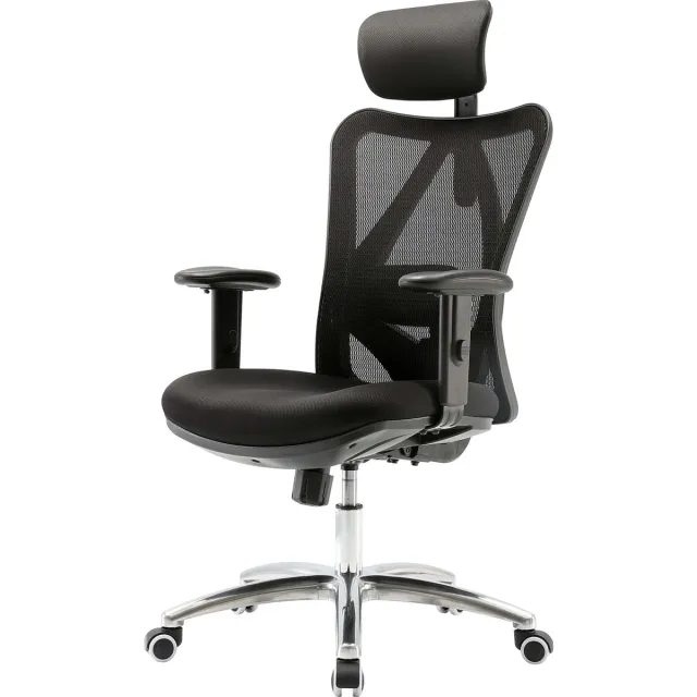 MCW Bureaustoel MCW-J86, bureaustoel, ergonomisch, verstelbare lendensteun 150kg belastbaar ~ zonder voetsteun, zwart