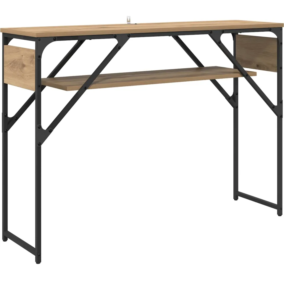 vidaXL Consoletafel Artisan Eiken Bewerkt hout 105x30x75cm, foto 3