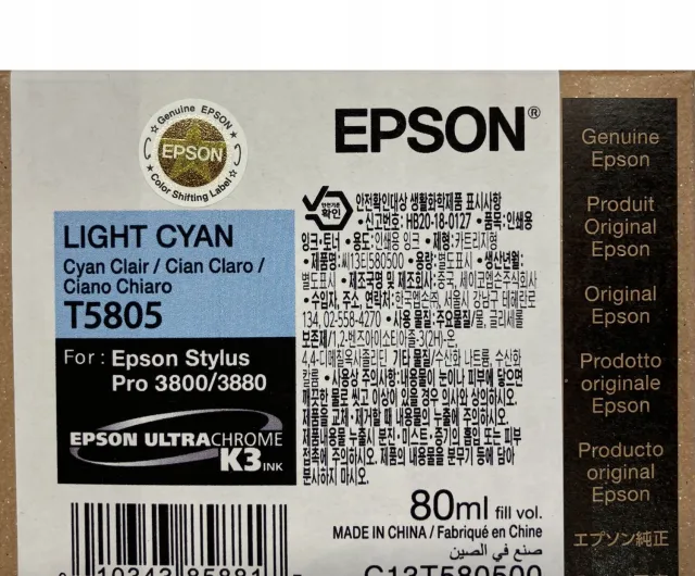Epson T580 - Inktcartridge / Licht Cyaan