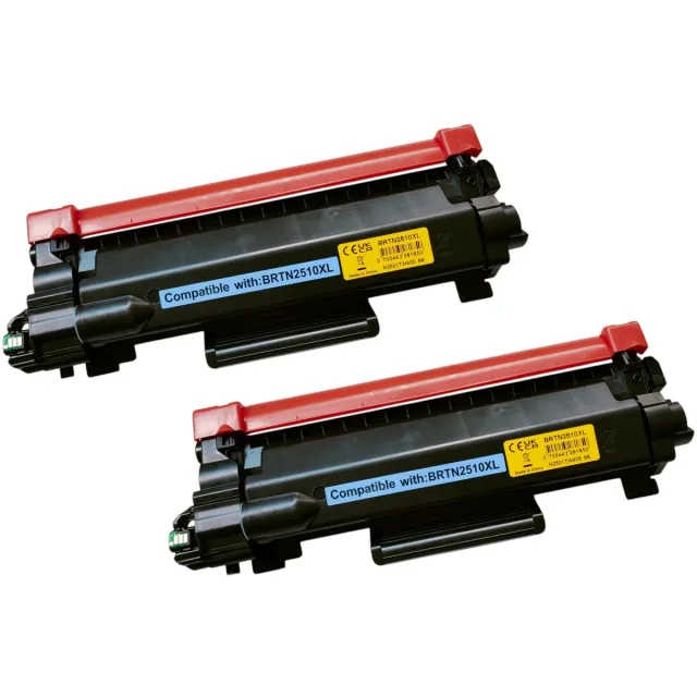 KATRIZ huismerk Toner 2x TN2510X (2x 3000 pagina's) |Geschikt voor Brother DCP-L2620DW /DCP-L2627DW /DCP-L2627DWE /DCP-L2627DWXL / DCP-L2660DW / DCP-L2665DW/ HL-L2400DW/ HL-L2400DWE/ HL-L2445DW/ HL-L2447DW/ MFC-L2800DW/ MFC-L2827DW/ MFC-L2827DWXL/ 2x Zwart