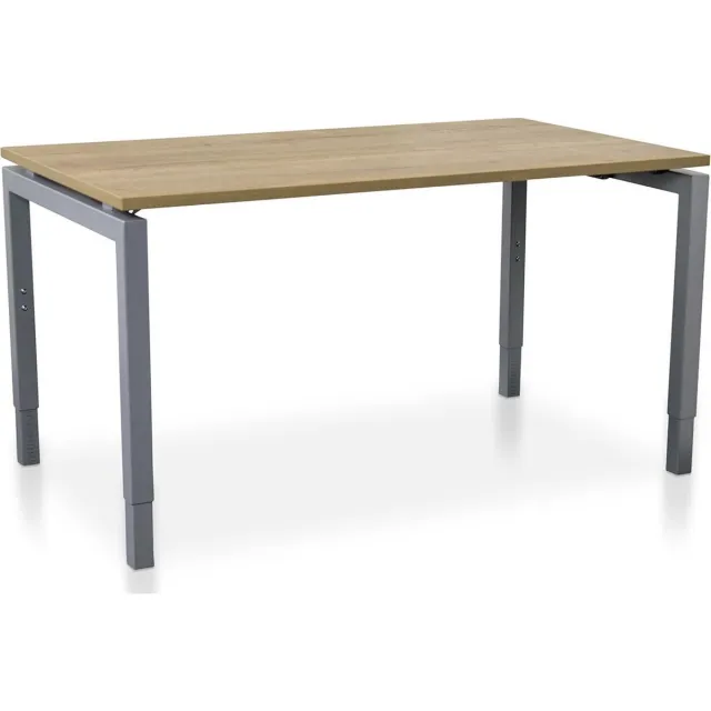 Start Nevada Rechthoek bureau instelbaar | Start Nevada | 160 x 80 cm | Frame aluminium - blad robuust eiken Aluminium frame - robuust eiken blad