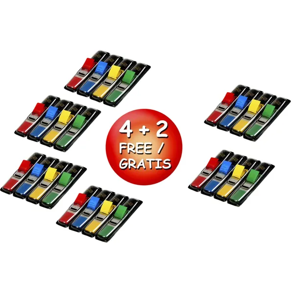 Post-it Indextabs Post-it 6834 11.9x43.1mm 4+2 gratis 35 tabs per dispenser