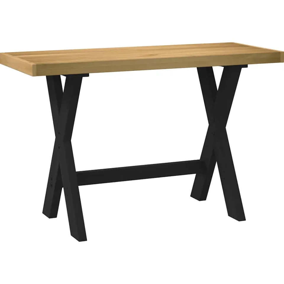 vidaXL Bureau NOAIN X-vormige poten 120x50x75 cm massief hout bruin, foto 3