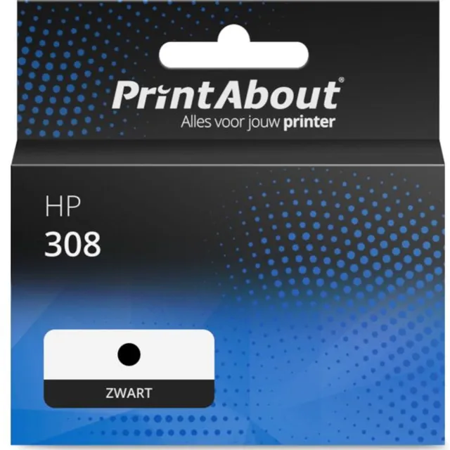 PrintAbout huismerk Inktcartridge 308 (7FP21UE) Zwart Extra hoge capaciteit geschikt voor HP