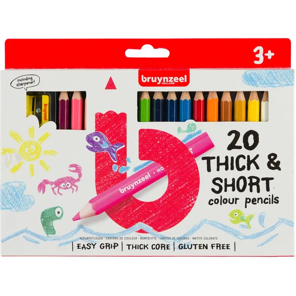 Bruynzeel Kleurpotloden Bruynzeel Kids Thick & Short assorti 20 stuks