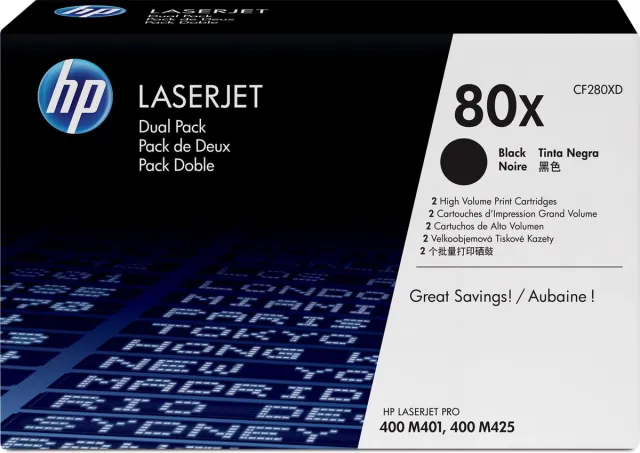 Hp 80X Toner HC Zwart, Dual Pack