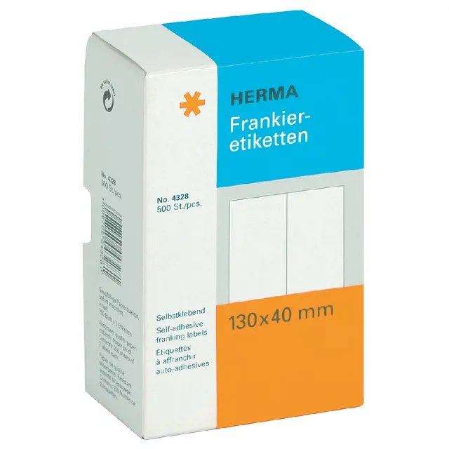 Herma Frankeeretiket HERMA 4328 dubbel 130x40mm 500 stuks