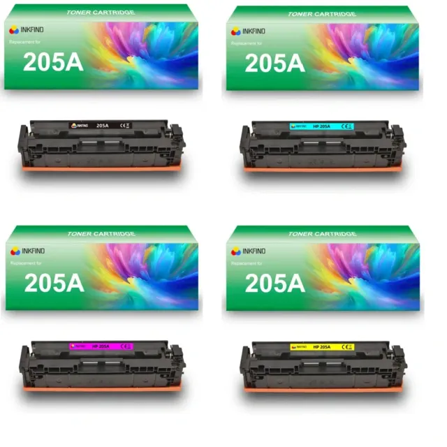 INKFIND 205A (CF530A-CF531A-CF532A-CF533A) tonercartridge multipack van 4 stuks (Zwart+Cyaan+Magenta+Geel) compatibel met HP 205A (CF530A-CF531A-CF532A-CF533A) -4-pack BK/C/M/Y Zwart/Cyaan/Magenta/Geel