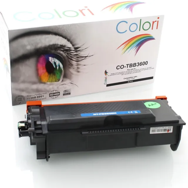 Colori huismerk Toner 3000 paginas geschikt voor Brother TN3600 HL-L5210 HL-L5215 HL-L6210 HL-L6410DN HL-L6415 DCP-L5510 MFC-L5710 L5715 L6710 L6910 L6915 Zwart