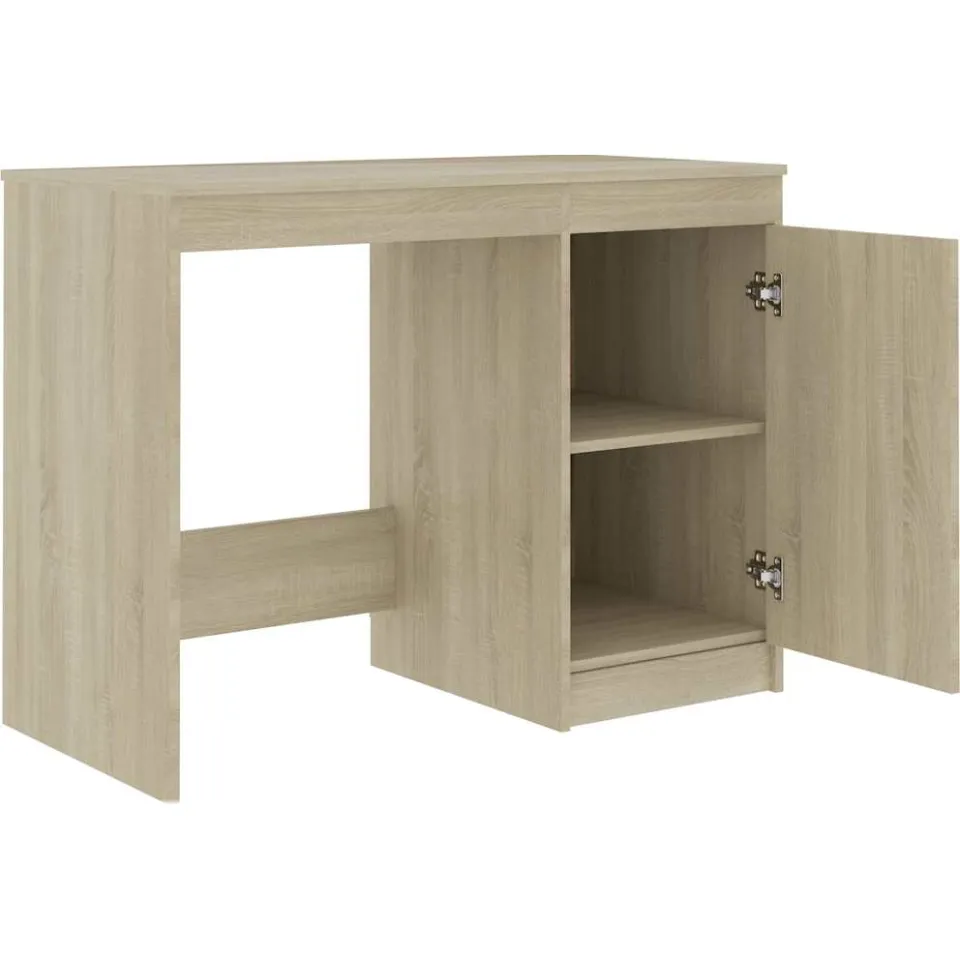 vidaXL Bureau 100x50x76 cm bewerkt hout sonoma eikenkleurig, foto 3