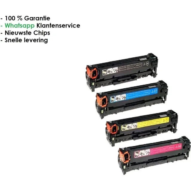 AtotZinkt huismerk XL Multipack Laser toner cartridges voor HP (125A) CB-540A, CB-541A, CB-542A en CB-543A | Geschikt voor HP Color Laserjet CM1312NFI MFP, CN1312 MFP, CP1210, CP1215, CP1215N, CP1217, CP1510, CP1515(N), CP1518(NI) BK, C, M ,Y