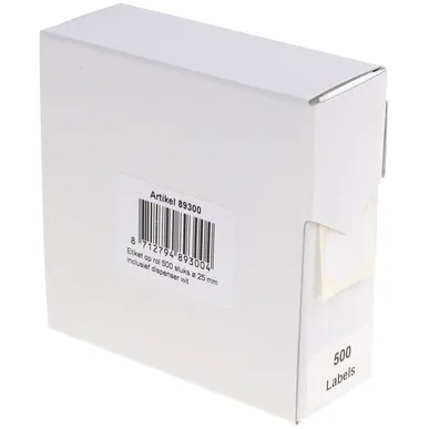 rillprint Etiket Rillprint 25mm op rol wit 500 stuks