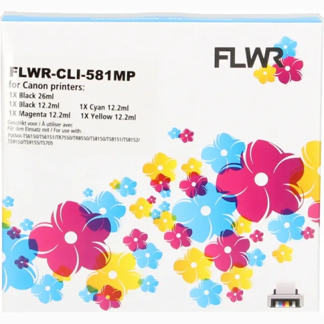 FLWR Canon CLI-581XXL Multipack zwart en kleur (Compatible XXL)