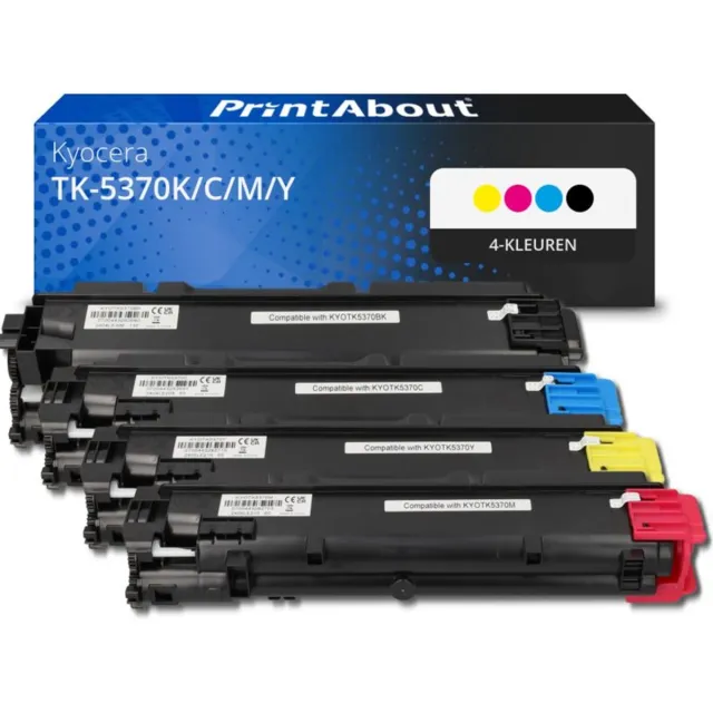 PrintAbout huismerk Toner TK-5370K/C/M/Y 4-kleuren Multipack geschikt voor Kyocera