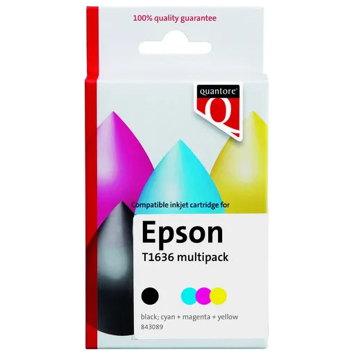 Quantore Inktcartridge Quantore alternatief tbv Epson 16XL T1636 zwart + 3 kleuren HC