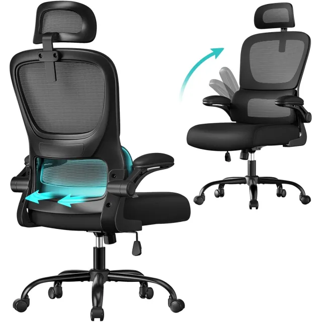 Cherrys Finds Bureaustoel - Ergonomische Bureaustoel - Bureaustoelen Voor Volwassenen - Bureaustoelen - Ademende Rugleuning - Zwart