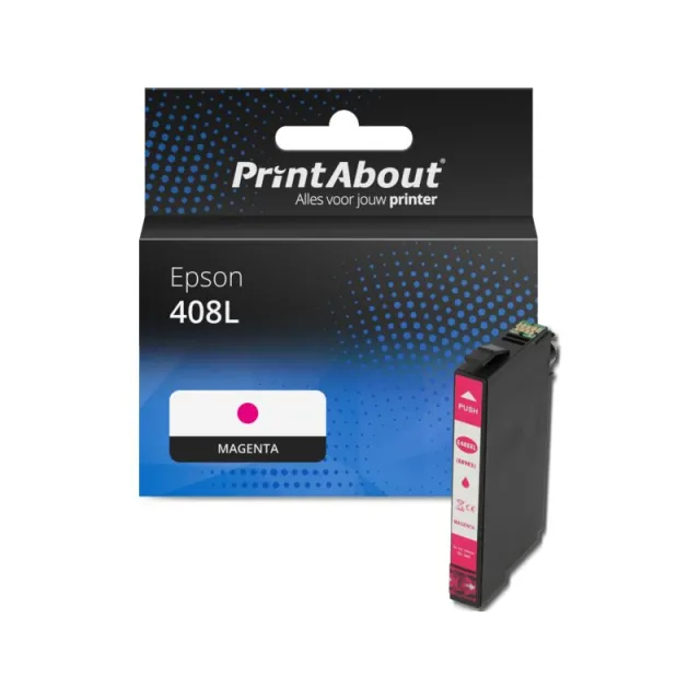 PrintAbout huismerk Inktcartridge 408L (C13T09K34010) Magenta Hoge capaciteit Geschikt voor Epson