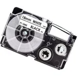 Huismerk Casio XR-18WE Labeltape 18mm Zwart op Wit
