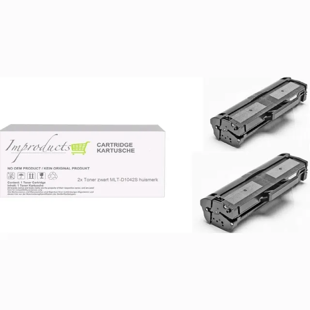 Improducts Toner - Alternatief Samsung ML-1660 / MTL-D1042S XL inhoud 2x toner zwart Zwart - 2x