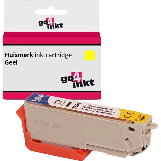 Go4inkt compatible met Epson 33XL, T3364 y inkt cartridge yellow Geel