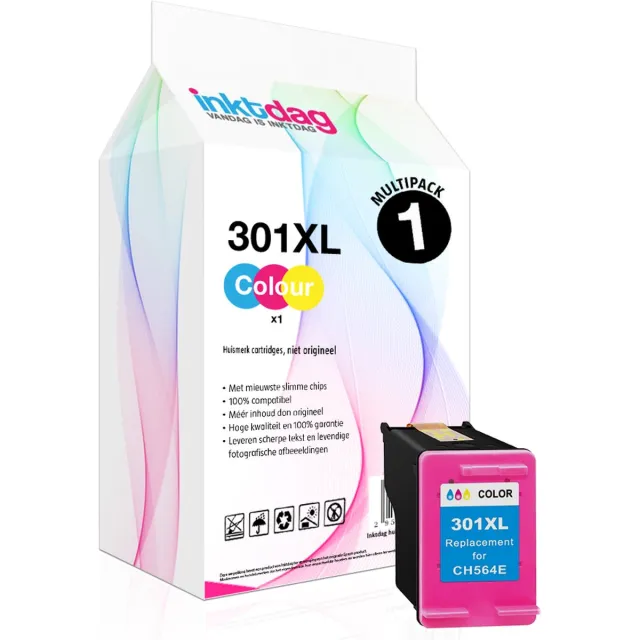 inktdag inkcartridges alternatief voor de HP 301 xl / HP 301 inktcartridges kleur (CH564EE) pack voor HP Envy 4500 ,5530 Officejet 2620, 4630 2622 Deskjet 3050A ,2050 ,3052A ,1510 ,3050, 1000, 3000 ,2510 ,2540, 1050 Cyaan+Magenta+Geel (18ml)