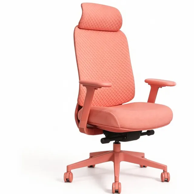 Worktrainer Olico Ergonomische Bureaustoel met Hoofdsteun en 3D-armleggers - Rood