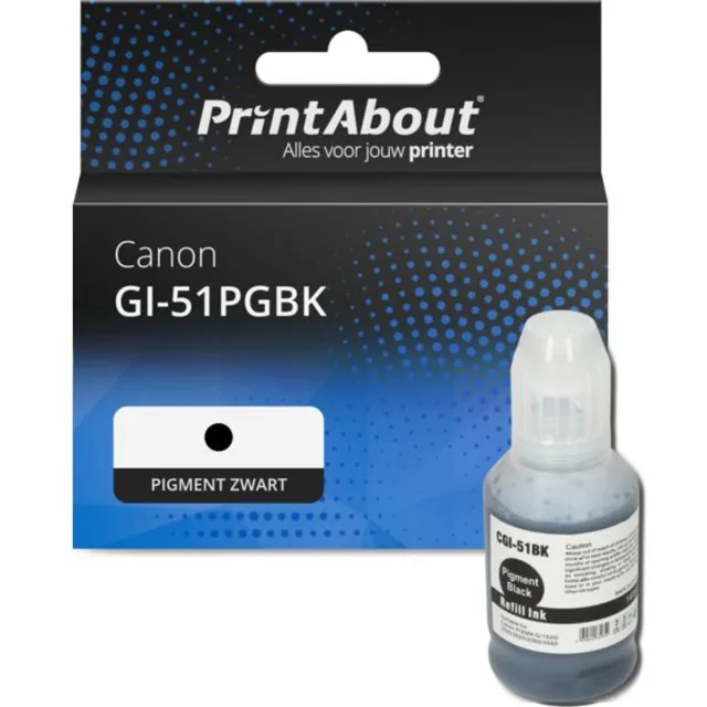 PrintAbout Huismerk Canon GI-51PGBK Inktcartridge Zwart
