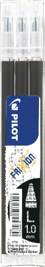 Pilot balpenvulling FriXion Ball/Clicker, zwart, etui van 3 stuks