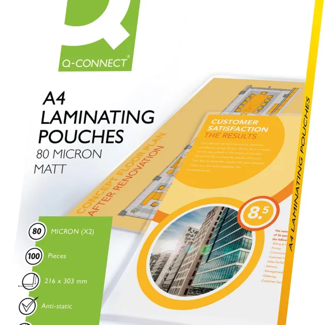 Q-Connect lamineeretui A4 2x 80 micron mat 100 stuks