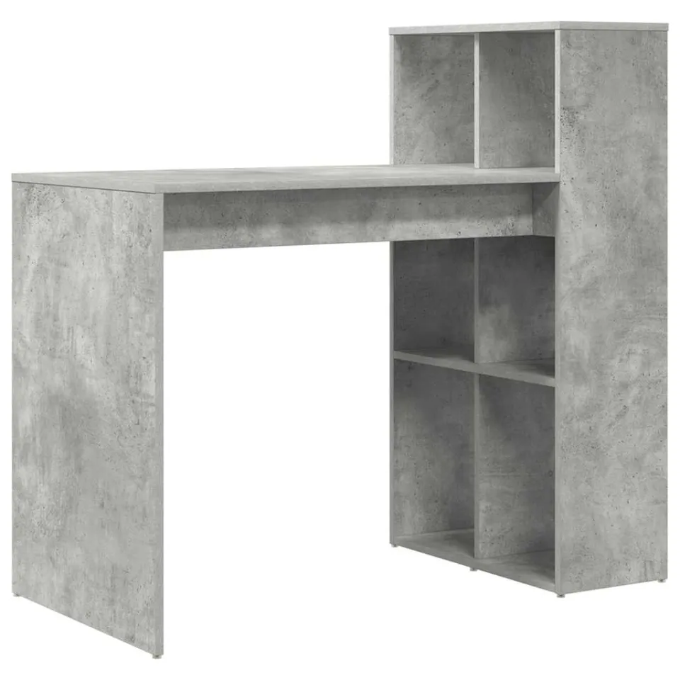 vidaXL Bureau Beton Grijs 108 x 55 x 103 cm Bewerkt hout, foto 3