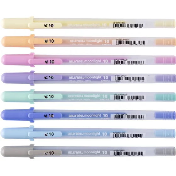 Sakura Gelschrijver Sakura Gelly Roll Moonlight 10 pastel set à 8 kleuren