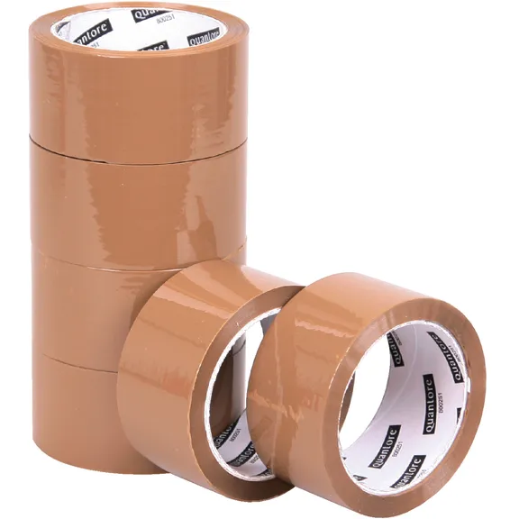 Quantore Verpakkingstape Quantore 50mmx60m PP bruin 6 rollen