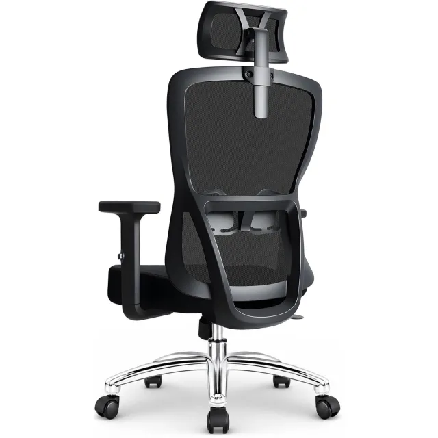 Durrafy Bureaustoel – Verstelbare Hoofdsteun – Ergonomische Bureaustoel – Verstelbare Rugleuning – Voor Volwassenen – Tot 200kg – Office Chair – Ademende Mesh – Zwart D01