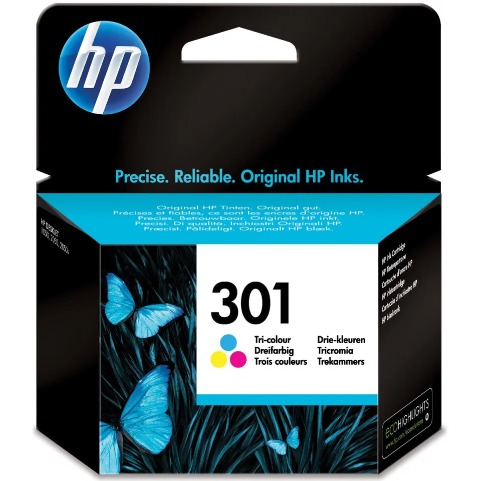 Hp inktcartridge 301, 165 pagina's, OEM CH562EE, 3 kleuren